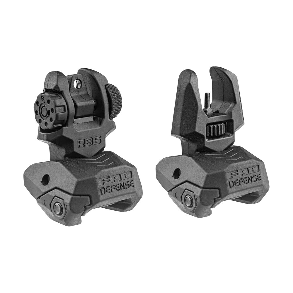fab defense fxfrbs front/rear folding back up sights ar 15/ m16/ m4 low profile dual aperture rear sight black polymer and metal FAB Defense FXFRBS Front/Rear Folding Back-Up Sights AR-15/ M16/ M4 Low Profile Dual Aperture Sports South item 126734