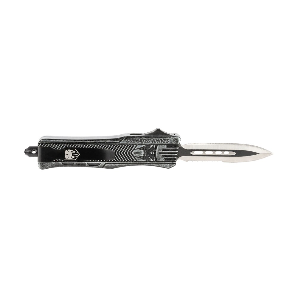 cobratec knives sswctk1sdag1ss ctk 1 small 2.75" otf dagger part serrated d2 steel blade/ stonewashed aluminum handle features glass breaker includes pocket clip CobraTec Knives SSWCTK1SDAG1SS CTK-1 Small 2.75" OTF Dagger Part Serrated D2 Steel Blade/ Sports South item 126913