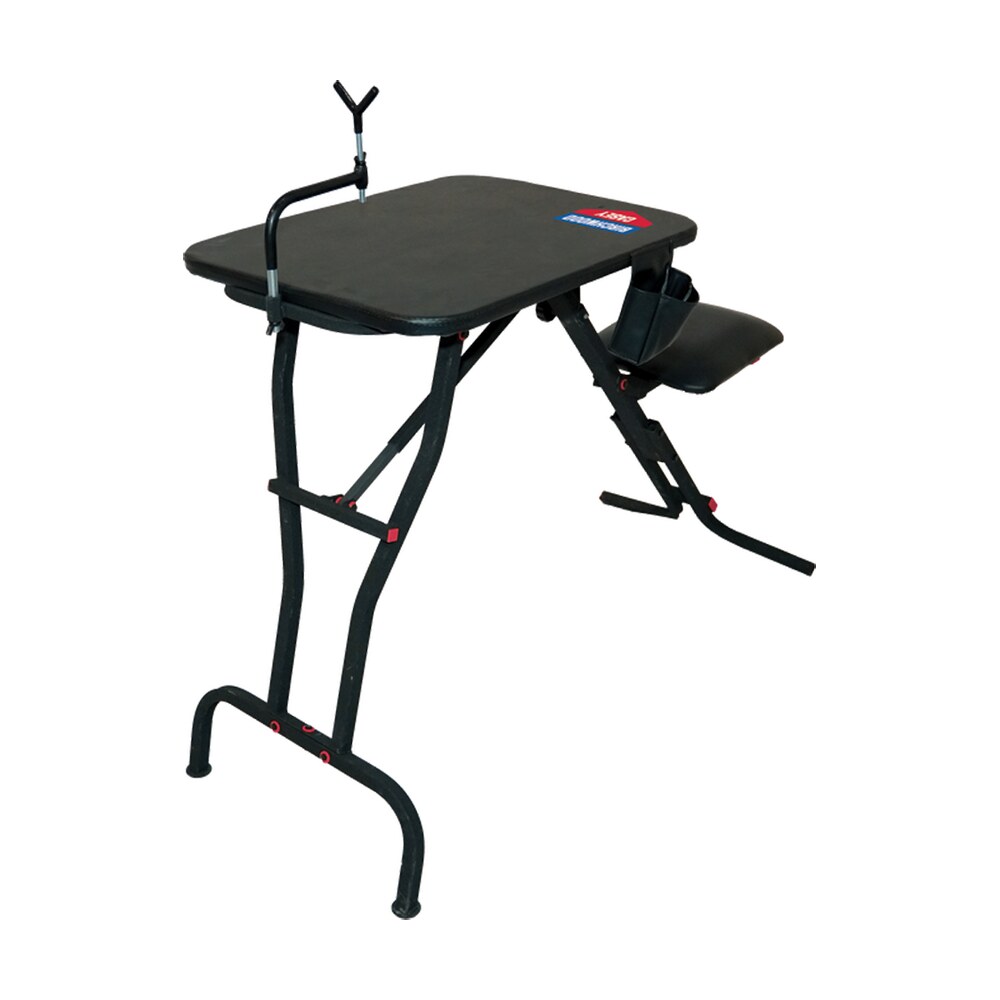 birchwood casey msb100 ultra steady shooting bench black steel, folding seat, pockets & adjustable rubber coated gun rest 21" w x 28" l Birchwood Casey MSB100 Ultra Steady Shooting Bench Black Steel, Folding Seat, Pockets & Sports South item 127023