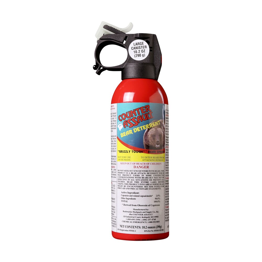 counter assault 15067034 bear spray capsaicin range 32 ft 7 seconds 10.20 oz Counter Assault 15067034 Bear Spray Capsaicin Range 32 ft-7 Seconds 10.20 oz Sports South item 127139