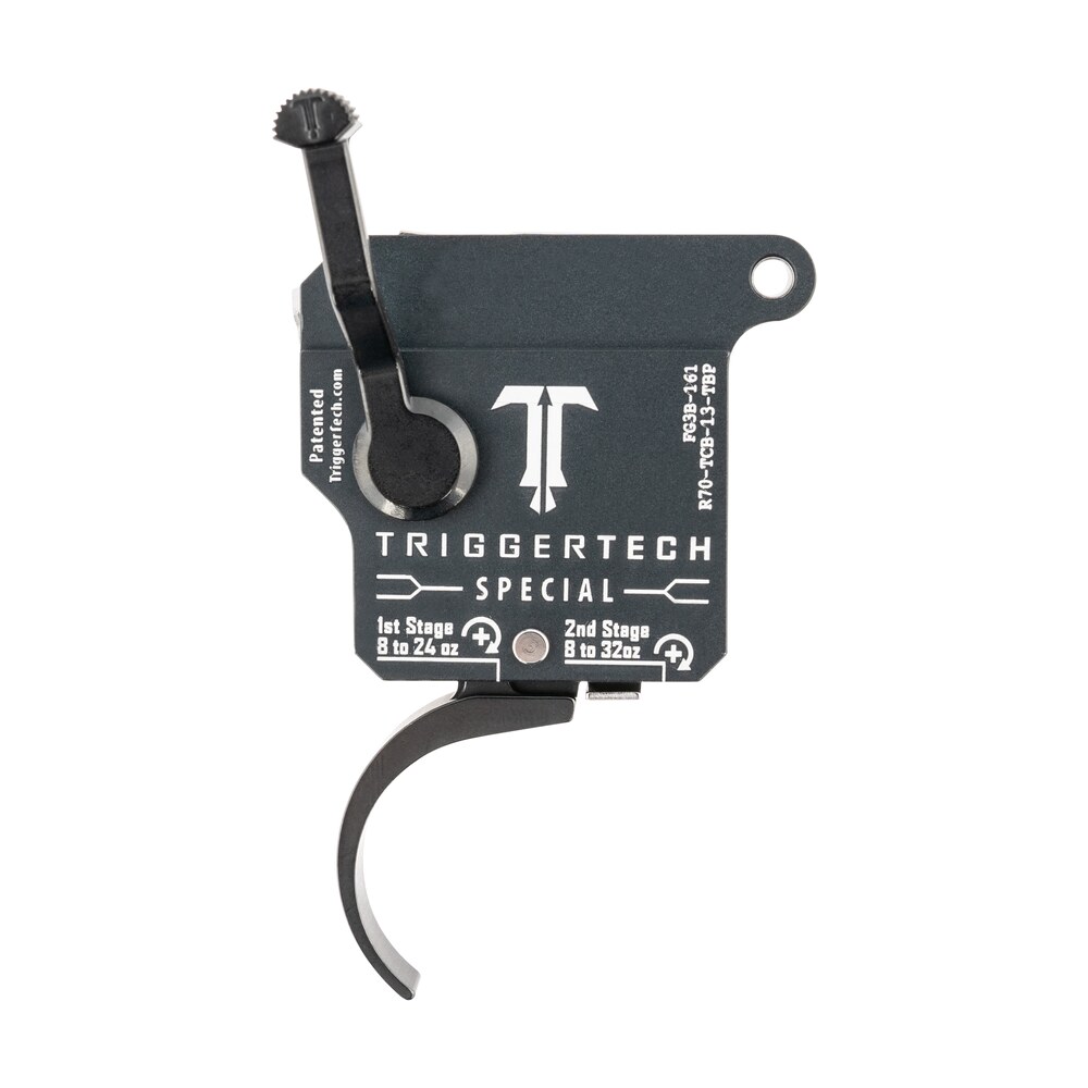 triggertech r70tcb13tbp special two stage pro curved trigger with 1 3.50 lbs draw weight & matte gray w/black parts finish for remington 700 right TriggerTech R70TCB13TBP Special Two-Stage Pro Curved Trigger Sports South item 127443
