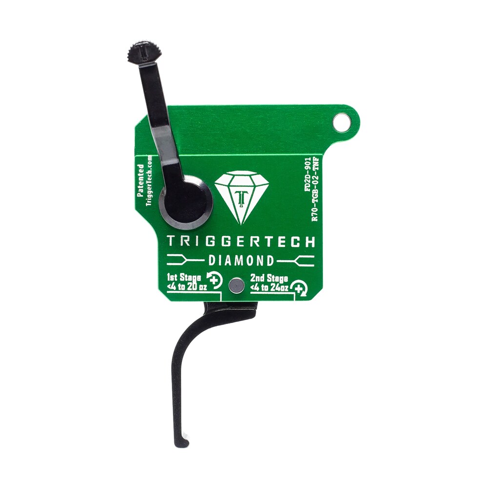 triggertech r70tgb02tnf diamond two stage flat clean trigger with 0.50 2.80 lbs draw weight & green w/black parts finish for remington 700 right TriggerTech R70TGB02TNF Diamond Two-Stage Flat Clean Trigger Sports South item 127446