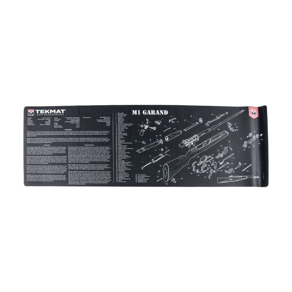 tekmat tekr36m1garandbk m1 garand cleaning mat black/white rubber 12"x36" m1 garand parts diagram TekMat TEKR36M1GARANDBK M1 Garand Cleaning Mat Black/White Rubber 12"x36" M1 Garand Parts Sports South item 127577