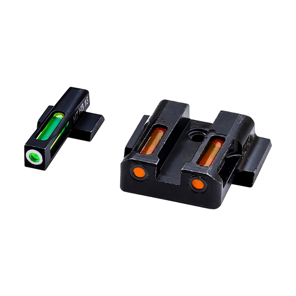 hiviz mpn421 litewave h3 sight set for s&w m&p green tritium white outline front sight orange fiber optic rear sight HiViz MPN421 LiteWave H3 Sight Set for S&W M&P Green Tritium White Outline Front Sports South item 127743