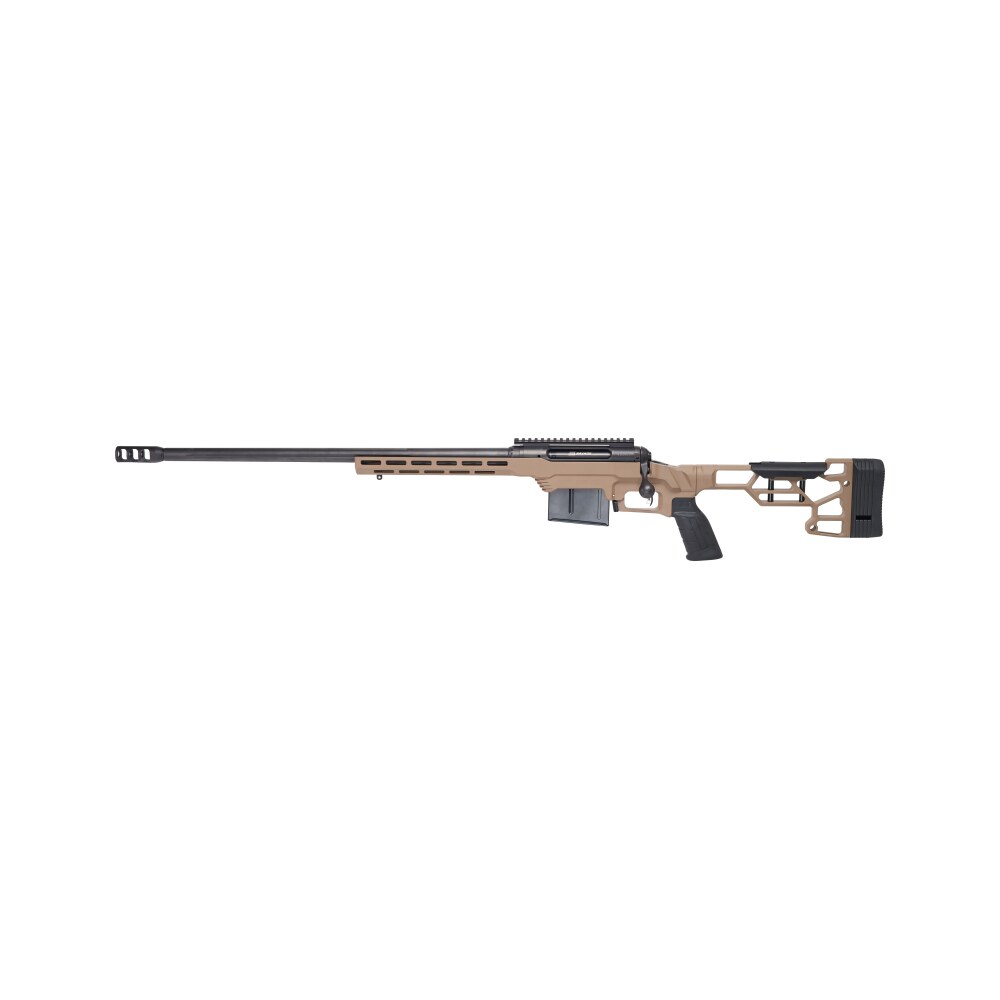 savage arms 57696 110 precision 6.5 creedmoor 10+1 24", matte black rec/barrel, flat dark earth cerakote mdt lss xl chassis, polymer grip, left hand Savage Arms 57696 110 Precision 6.5 Creedmoor 10+1 24", Matte Black Rec/Barrel, Flat Dark Earth Sports South item 127940