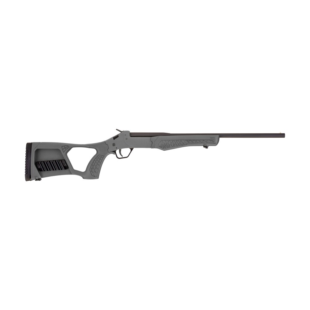 rossi ssp1 gray tuffy single shot youth 410 gauge break open 3" 1rd 18.50" matte black barrel, matte black steel receiver, gray synthetic thumbhole stock w/shell holder, right hand Rossi SSP1-GRAY Tuffy Single Shot Youth 410 Gauge Break Open 3" 1rd 18.50" Matte Black Sports South item 128009
