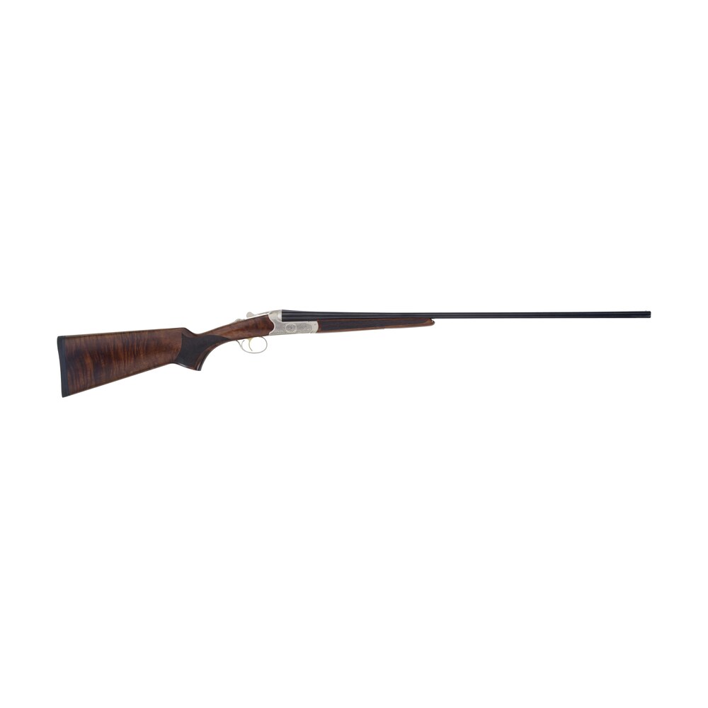 tristar 38120 bristol sxs full size 20 gauge break open 3" 2rd 28" blued side by side barrel, nickel engraved w/24k gold inlay steel receiver, fixed oiled turkish walnut stock, right hand TriStar 38120 Bristol SxS Full Size 20 Gauge Break Open 3" 2rd 28" Blued Side By Side Sports South item 128764