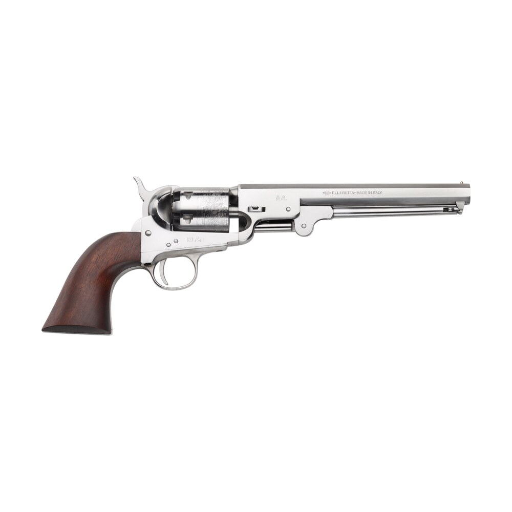 pietta pf51os36712 1851 navy "old silver" 36 cal 7.50" 6rd old silver frame, & octagon barrel, walnut grip Pietta PF51OS36712 1851 Navy "Old Silver" 36 Cal 7.50" 6rd Old Silver Sports South item 128853