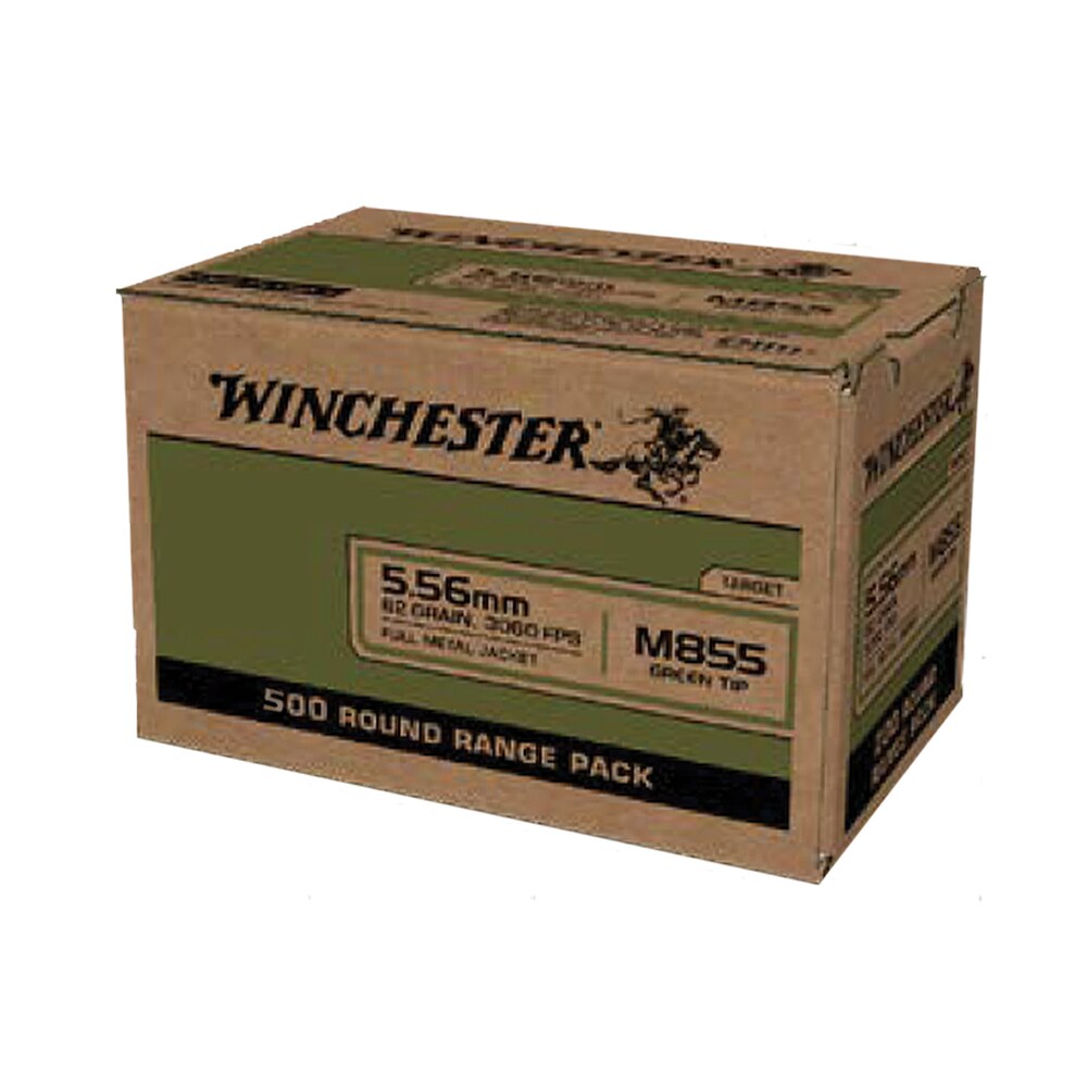 winchester ammo wm855500 usa m855 green tip 5.56x45mmnato 62gr full metal jacket 500 per box/2 case Winchester Ammo WM855500 USA M855 Green Tip 5.56x45mmNATO 62gr Full Metal Jacket 500 Per Box/2 Sports South item 129084
