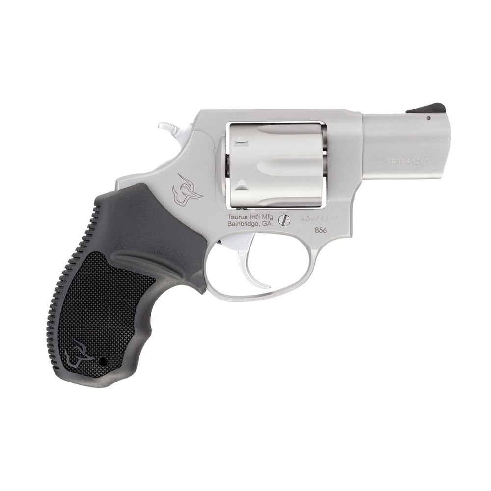 taurus 2 85629 856 *ca compliant small 38 special +p 6 shot 2" matte stainless steel barrel, cylinder & frame, black finger grooved rubber grip, transfer bar safety, exposed hammer Taurus 2-85629 856 *CA Compliant Small 38 Special +P 6 Shot 2" Matte Stainless Steel Sports South item 129117