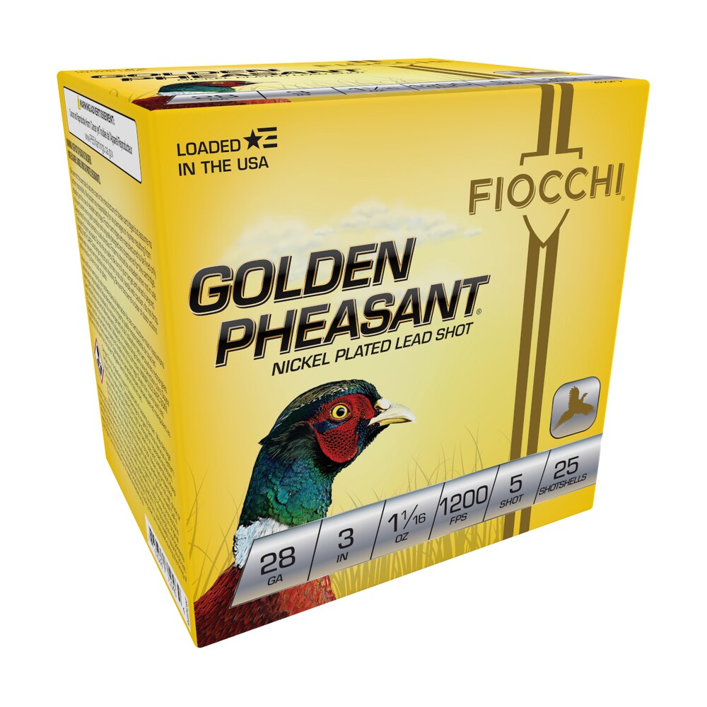 fiocchi 283gp5 golden pheasant extrema 28gauge 3" 1 1/16oz 5shot 25 per box/10 case Fiocchi 283GP5 Golden Pheasant Extrema 28Gauge 3" 1 1/16oz 5Shot 25 Per Box/10 Case Sports South item 129242