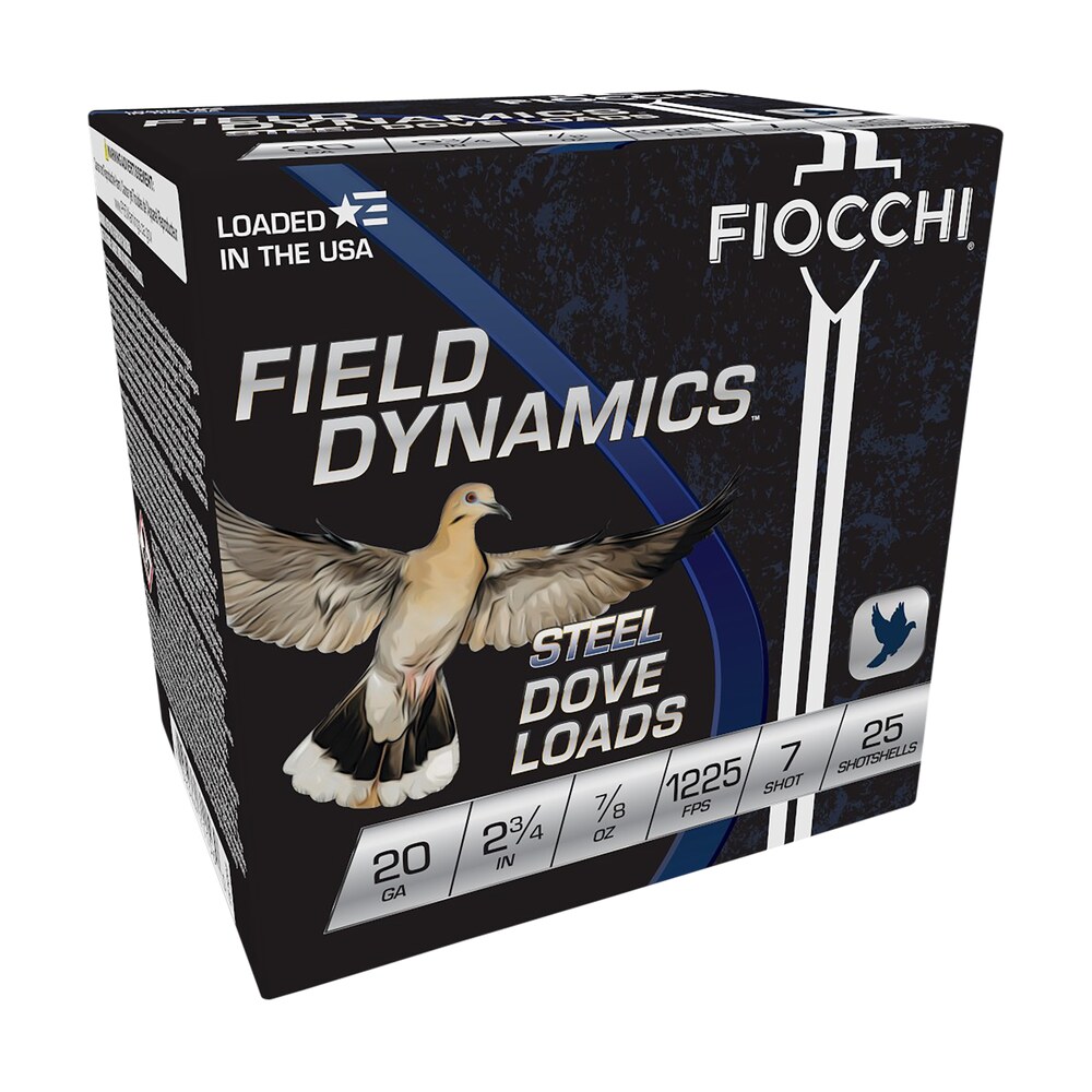 fiocchi 20dls7 field dynamics dove & quail 20gauge 2.75" 7/8oz 7shot 25 per box/10 case Fiocchi 20DLS7 Field Dynamics Dove & Quail 20Gauge 2.75" 7/8oz 7Shot 25 Per Box/10 Case Sports South item 129251