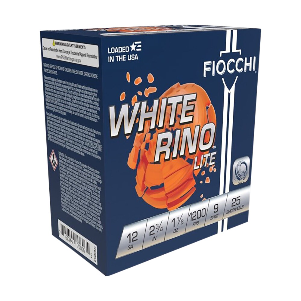fiocchi 12wrnl9 exacta target white rino lite 12gauge 2.75" 1 1/8oz 9shot 25 per box/10 case Fiocchi 12WRNL9 Exacta Target White Rino Lite 12Gauge 2.75" 1 1/8oz 9Shot 25 Per Box/10 Case Sports South item 129263