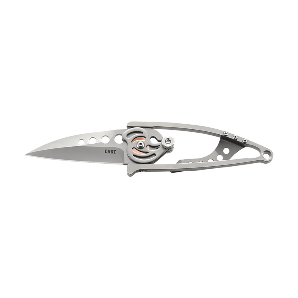 crkt 5102n snap lock 2.55" folding drop point plain bead blasted 420j2 ss blade/stainless steel handle features money clip includes pocket clip CRKT 5102N Snap Lock 2.55" Folding Drop Point Plain Bead Blasted 420J2 SS Blade/Stainless Steel Sports South item 129413