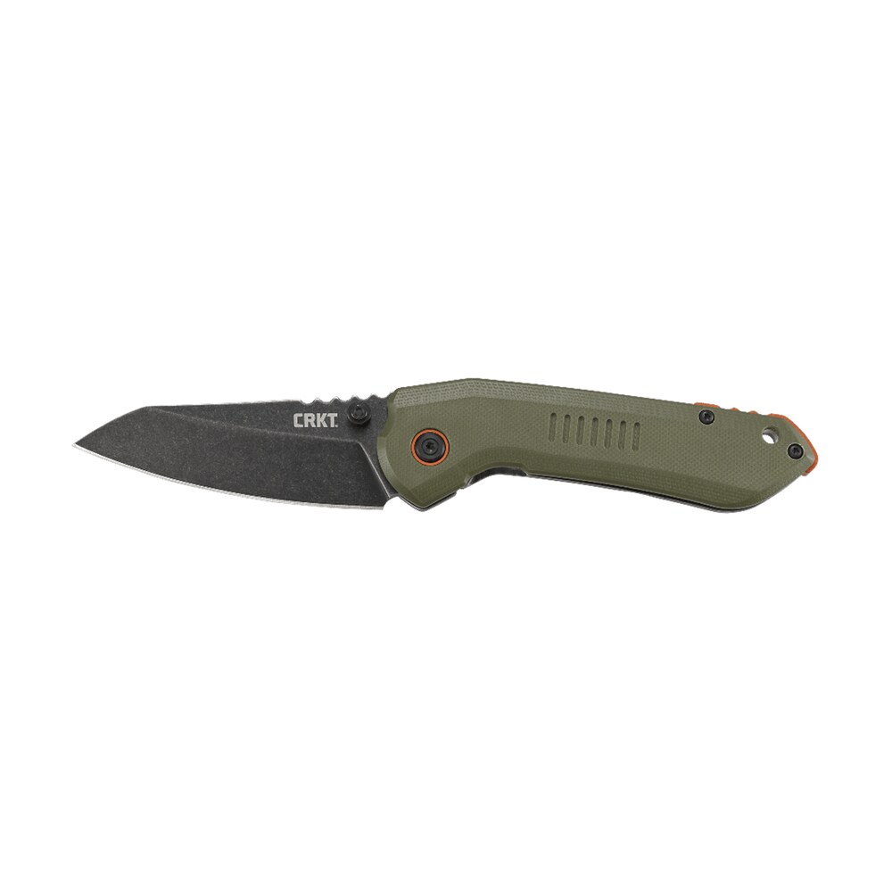 crkt 6280 overland 3" folding sheepsfoot plain stonewashed 8cr13mov ss blade/ green g10/ss handle includes pocket clip CRKT 6280 Overland 3" Folding Sheepsfoot Plain Stonewashed 8Cr13MoV SS Blade/ Green G10/SS Sports South item 129427
