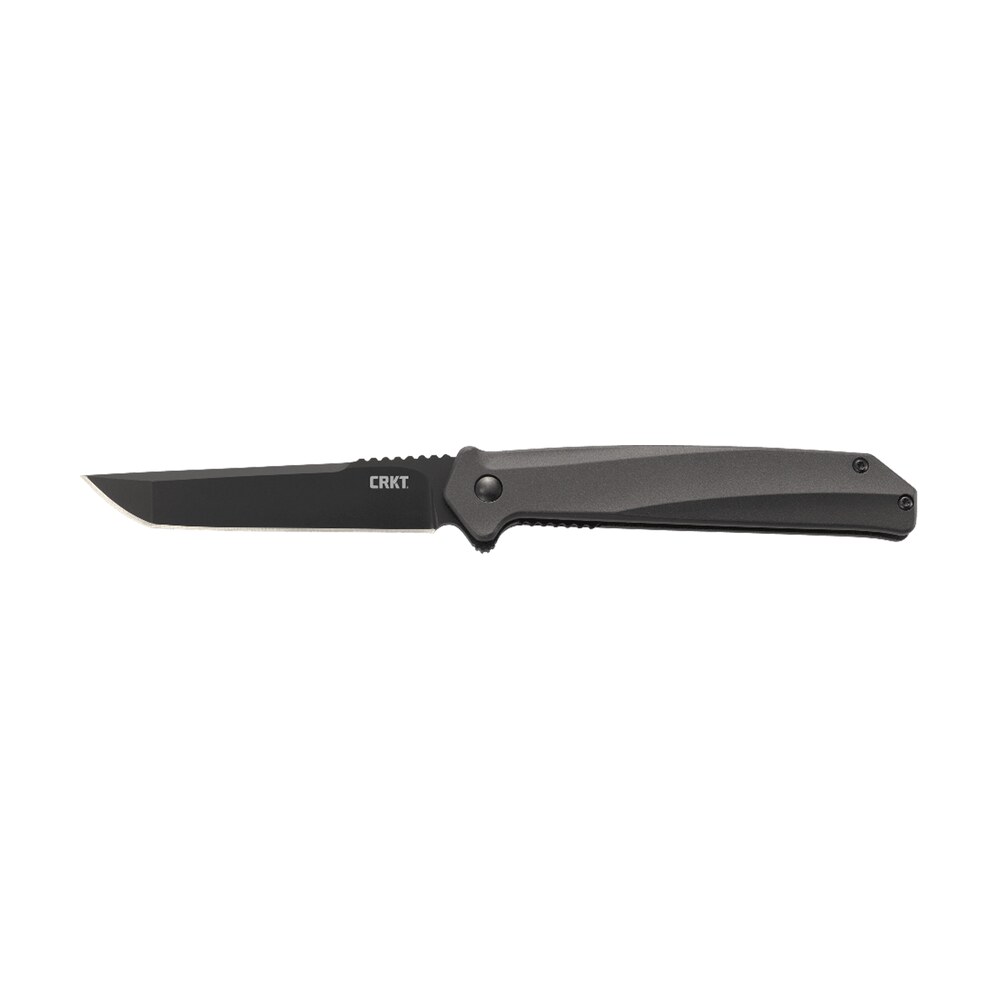 crkt k500gkp helical 3.52" folding tanto plain black oxide d2 steel blade/ black aluminum handle includes pocket clip CRKT K500GKP Helical 3.52" Folding Tanto Plain Black Oxide D2 Steel Blade/ Black Aluminum Sports South item 129451