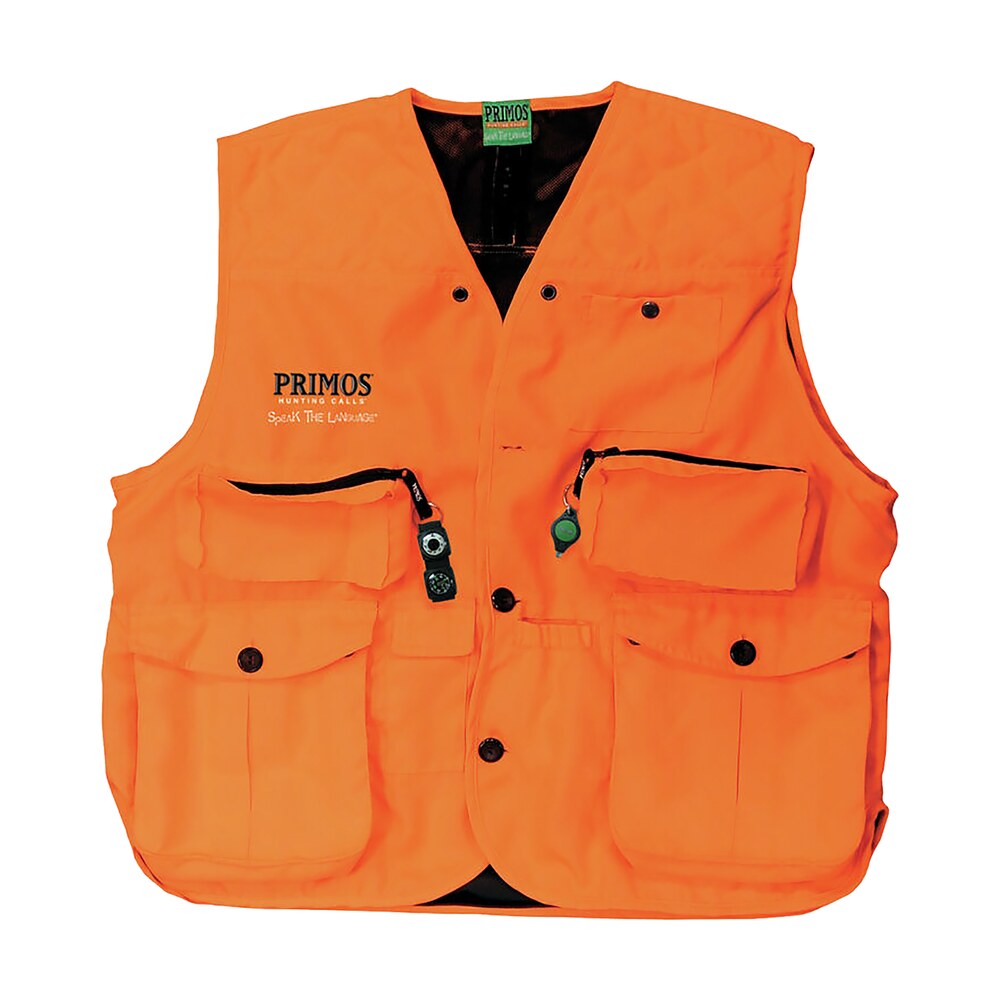 primos 65701 gunhunter's hunting vest medium blaze orange features compass & led light Primos 65701 Gunhunter's Hunting Vest Medium Blaze Orange Features Compass & LED Light Sports South item 129639