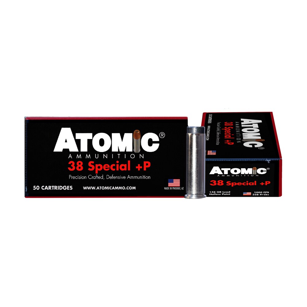 atomic ammunition 00419 pistol precision craft 38special +p 148gr lead hollow point 50 per box/10 case Atomic Ammunition 00419 Pistol Precision Craft 38Special +P 148gr Lead Hollow Point 50 Per Sports South item 129708