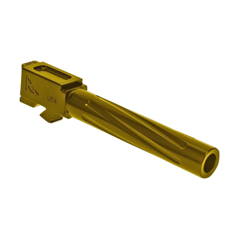rival arms ra20g103e precision v1 match grade 9mm luger compatible w/glock 17 gen5 4.49" fluted gold pvd stainless steel Rival Arms RA20G103E Precision V1 Match Grade 9mm Luger Compatible Sports South item 129788