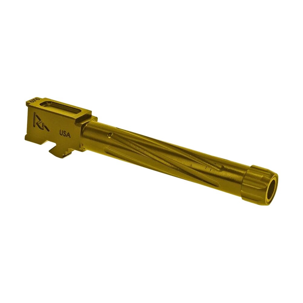 rival arms ra20g104e precision match grade 9mm luger compatible w/glock 17 gen5, 4.49" fluted threaded gold pvd stainless steel Rival Arms RA20G104E Precision Match Grade 9mm Luger Compatible Sports South item 129790