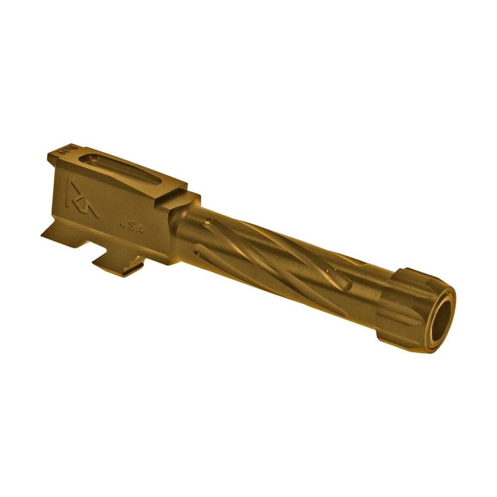 rival arms ra20g302e precision v1 match grade 9mm luger compatible w/glock 43 3.41" fluted threaded gold pvd stainless steel Rival Arms RA20G302E Precision V1 Match Grade 9mm Luger Compatible Sports South item 129802