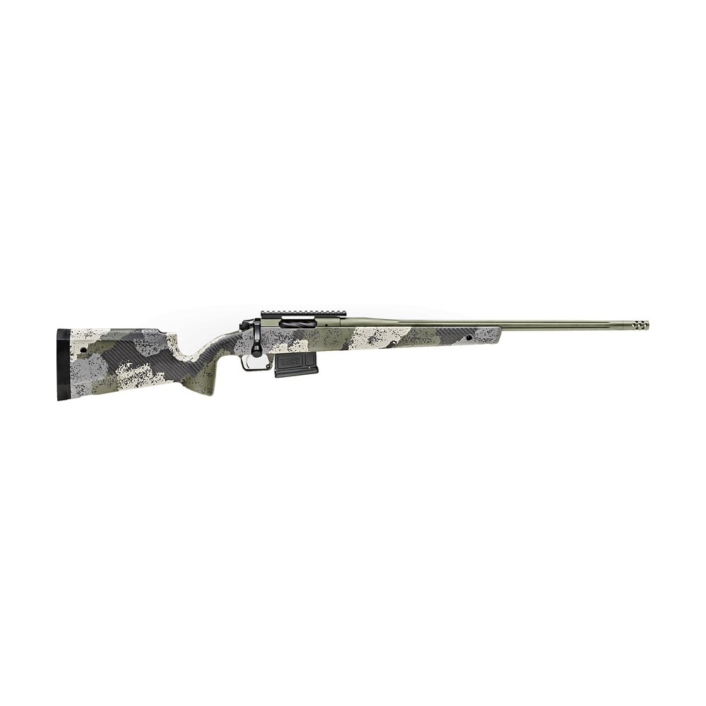 springfield armory baw92265cmg model 2020 waypoint 6.5 creedmoor 5+1 cap 22" mil spec green cerakote rec/barrel evergreen camo carbon fiber hybrid profile with m lok stock right hand (full size) Springfield Armory BAW92265CMG Model 2020 WayPoint 6.5 Creedmoor 5+1 Cap 22" Mil-Spec Green Sports South item 129949