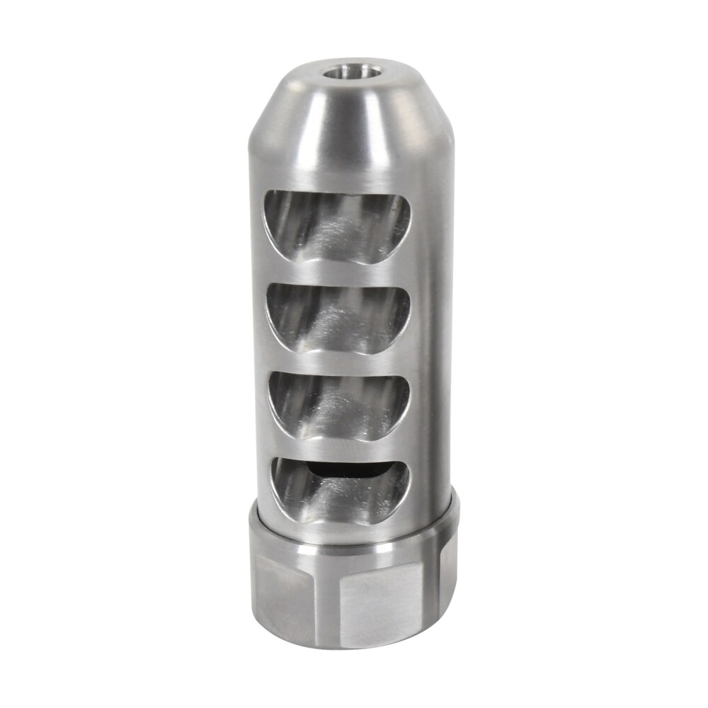 american precision arms g2f5838s gen 2 fat bastard self timing brake stainless steel with 5/8" 24 tpi threads, 3.30" oal & 1.115" diameter for 338 cal rifle American Precision Arms G2F5838S Gen 2 Fat Bastard Self Timing Brake Stainless Steel Sports South item 130030
