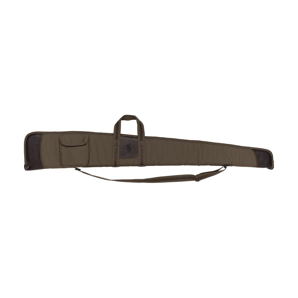 browning 1415048452 laredo shotgun case olive w/ brown accents canvas/leather Browning 1415048452 Laredo Shotgun Case Olive Sports South item 130337