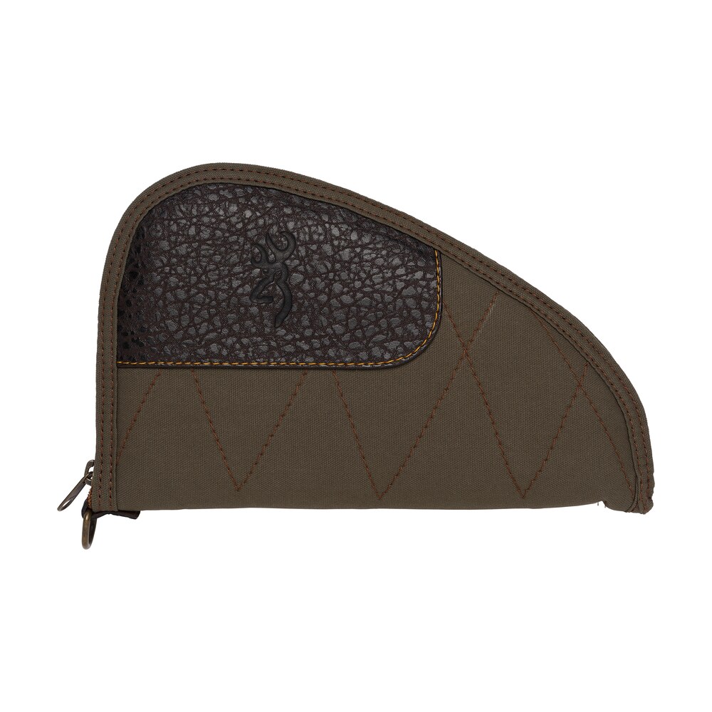 browning 1435048411 laredo pistol rug 11" long olive w/ brown accents canvas/leather holds handgun Browning 1435048411 Laredo Pistol Rug 11" Long Olive Sports South item 130341