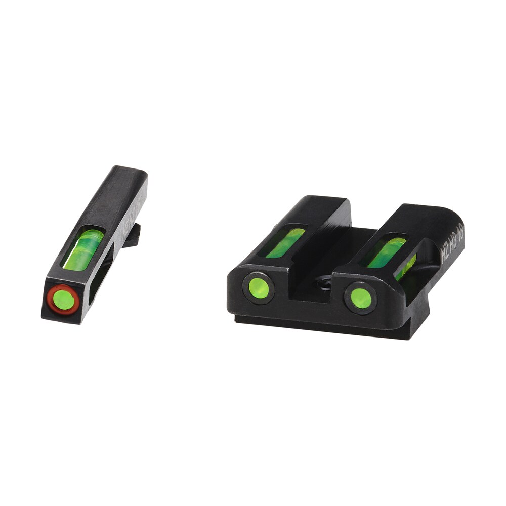 hiviz gln525 litewave h3 sight set for glock green tritium orange outline front sight green fiber optic rear sight HiViz GLN525 LiteWave H3 Sight Set for Glock Green Tritium Orange Outline Front Sight-Green Sports South item 130389