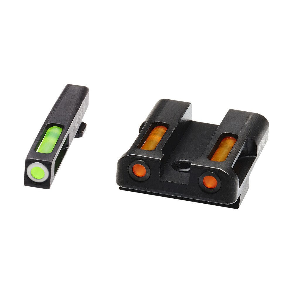 hiviz gln429 litewave h3 sight set for glock green tritium white outline front sight orange fiber optic rear sight HiViz GLN429 LiteWave H3 Sight Set for Glock Green Tritium White Outline Front Sight-Orange Sports South item 130391