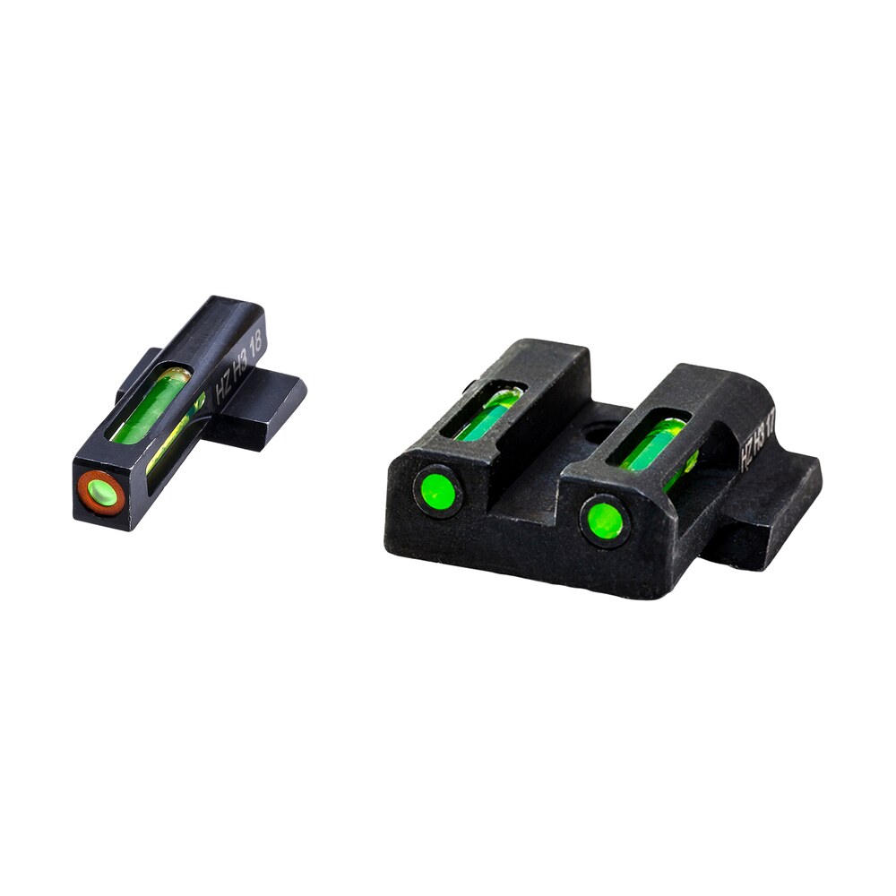 hiviz mpsn521 litewave h3 sight set for s&w shield green tritium orange outline front sight green fiber optic rear sight HiViz MPSN521 LiteWave H3 Sight Set for S&W Shield Green Tritium Orange Outline Front Sports South item 130393