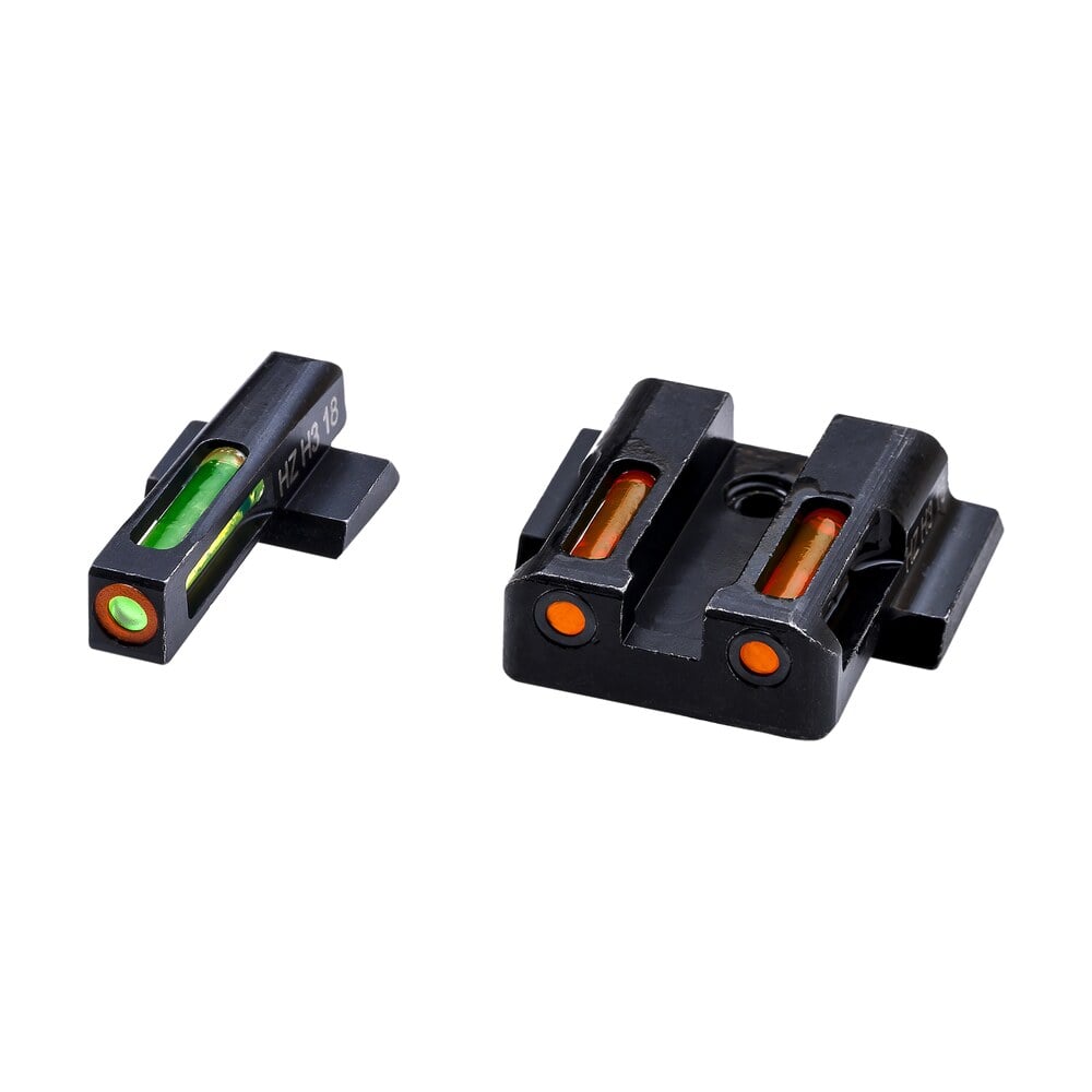 hiviz mpsn621 litewave h3 sight set for s&w shield green tritium orange outline front sight orange fiber optic rear sight HiViz MPSN621 LiteWave H3 Sight Set for S&W Shield Green Tritium Orange Outline Front Sports South item 130394