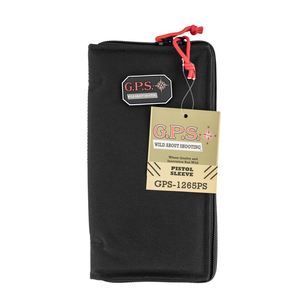 gps bags 1265ps pistol sleeve large black nylon with locking zippers & thin design holds 1 handgun GPS Bags 1265PS Pistol Sleeve Large Black Nylon Sports South item 130483