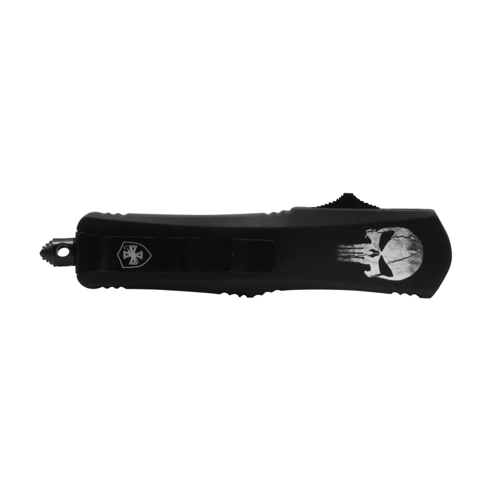 templar knife lfl431 gen ii fallen large 3.50" otf dagger part serrated black oxide stonewashed 440c ss blade, 5.25" black w/skull aluminum handle, glass breaker Templar Knife LFL431 Gen II Fallen Large 3.50" OTF Dagger Part Serrated Black Oxide Stonewashed Sports South item 130583