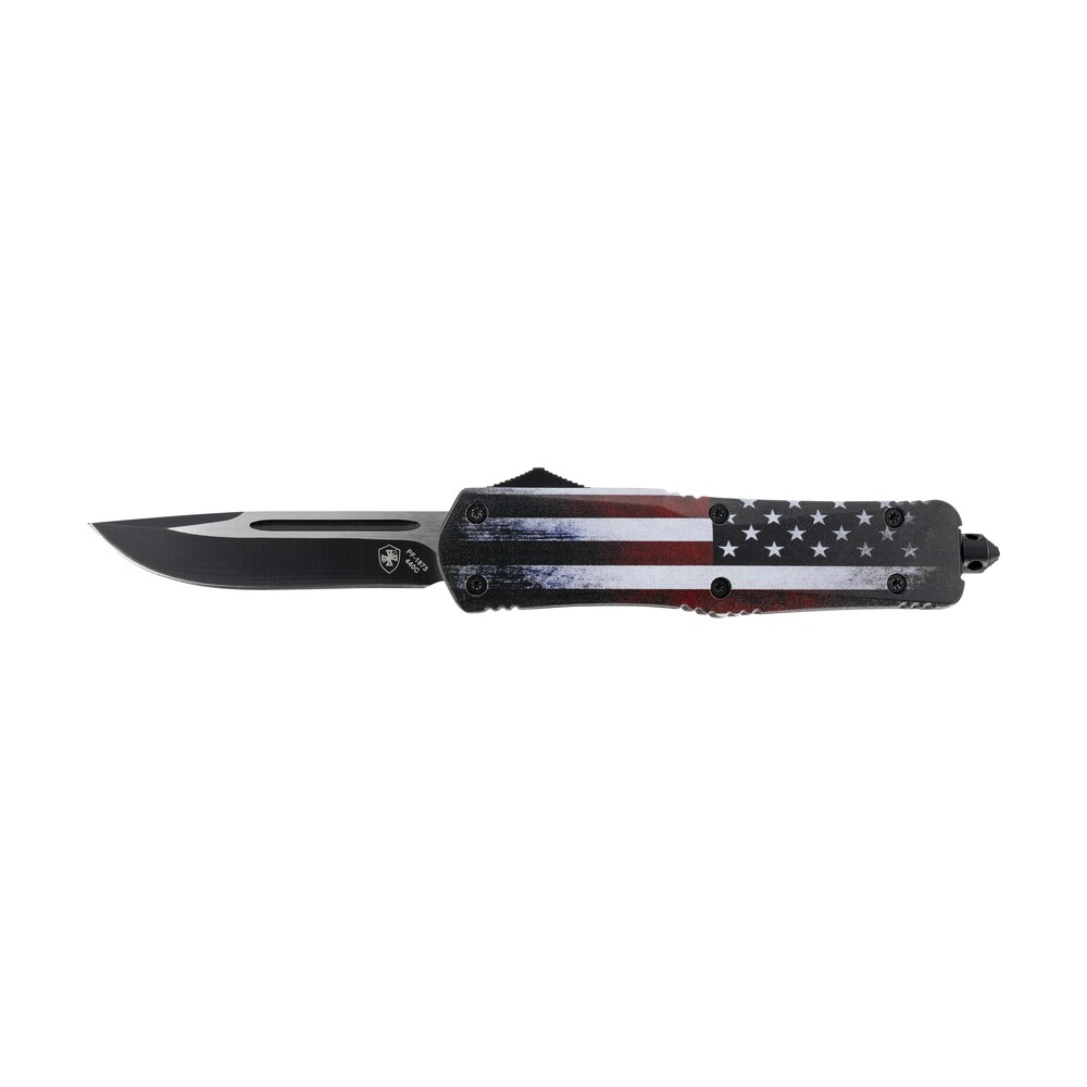 templar knife lus331 gen ii us flag large 3.50" otf drop point plain black oxide stonewashed 440c ss blade, 5.25" us flag aluminum handle, glass breaker Templar Knife LUS331 Gen II US Flag Large 3.50" OTF Drop Point Plain Black Oxide Stonewashed Sports South item 130594