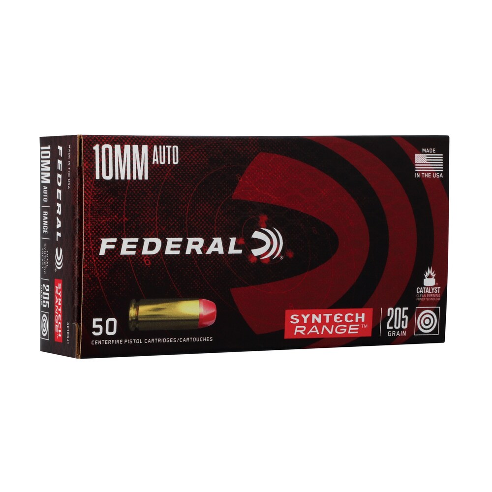 federal ae10sj1 syntech range 10mmauto 205gr total syntech jacket flat nose 50 per box/10 case Federal AE10SJ1 Syntech Range 10mmAuto 205gr Total Syntech Jacket Flat Nose 50 Per Box/10 Case Sports South item 130706