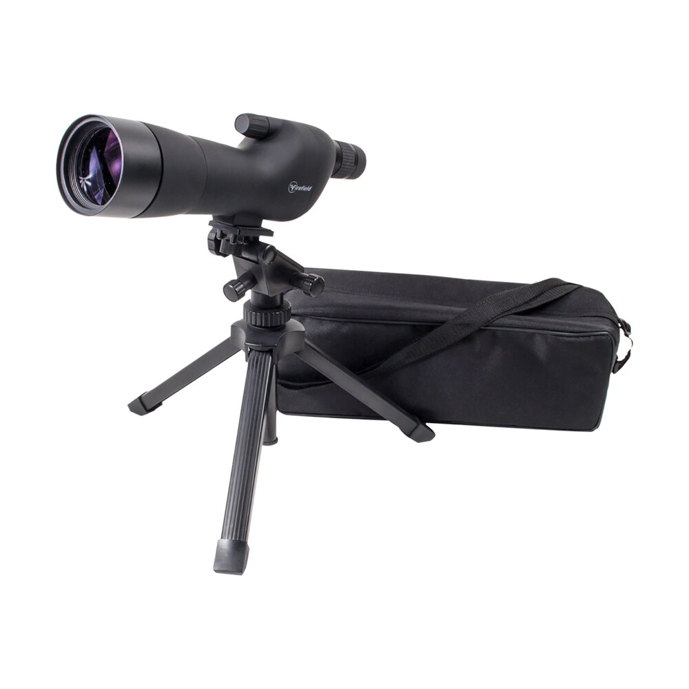 firefield ff11018k spotting scope kit 20 60x 60mm black rubber armor angled body bak 4 roof prism & straight eye piece Firefield FF11018K Spotting Scope Kit 20-60x 60mm Black Rubber Armor Angled Body BaK-4 Roof Sports South item 130913