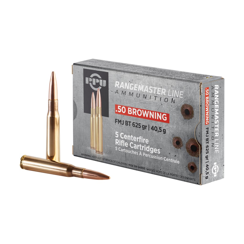 ppu pprm50 rangemaster 50bmg 625gr full metal jacket 5 per box/20 case PPU PPRM50 Rangemaster 50BMG 625gr Full Metal Jacket 5 Per Box/20 Case Sports South item 131015