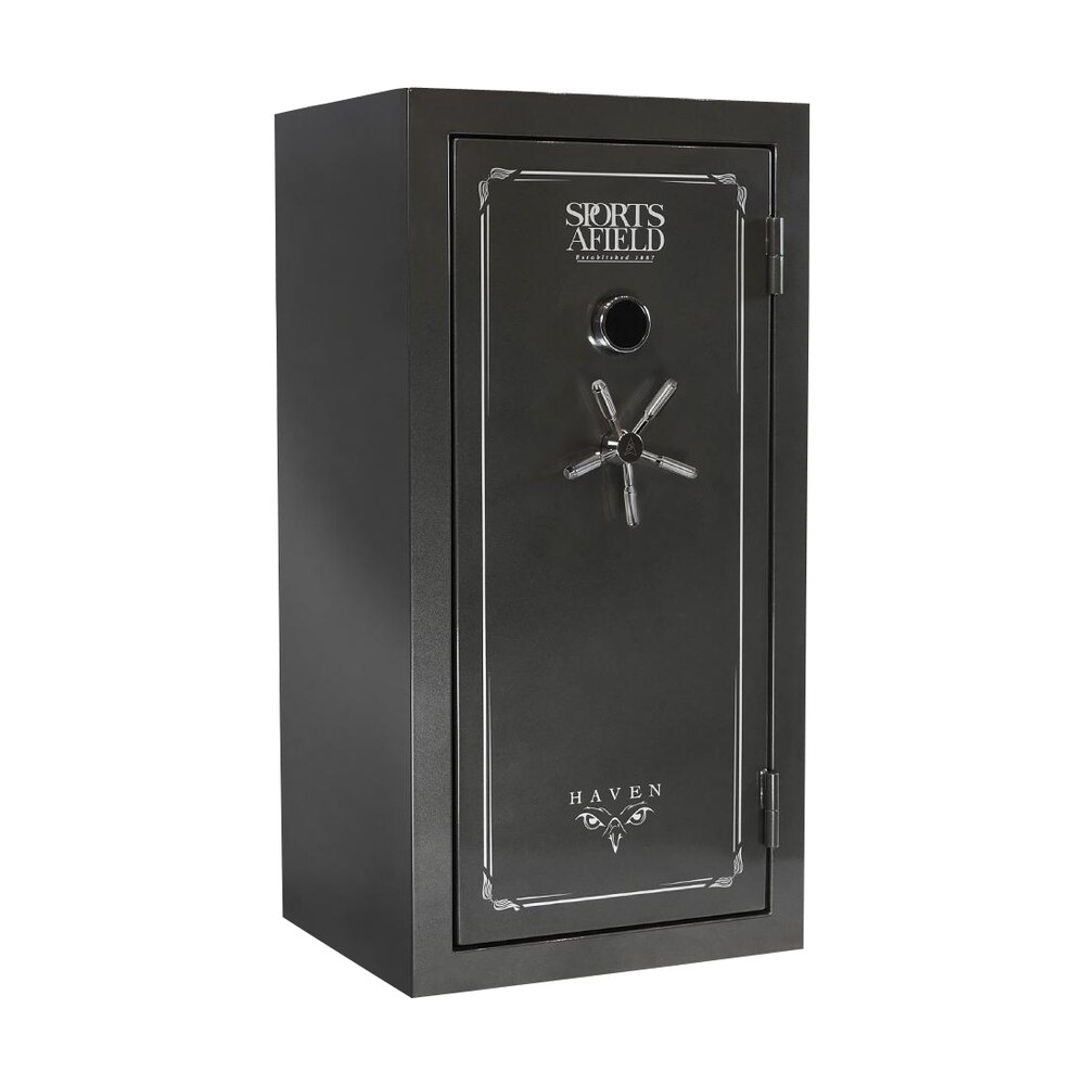 sports afield secsa5930hx haven electronic keypad/key entry dark gray metallic steel holds 36 + 6 59" h x 30" w x 25" d fireproof yes Sports Afield SECSA5930HX Haven Electronic Keypad/Key Entry Dark Gray Metallic Steel Holds 36 + Sports South item 131049