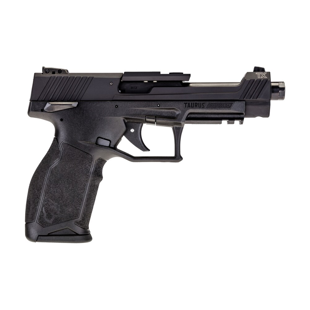 taurus 1tx22c151 tx22 competition 22 lr 16+1 5.25" overall black steel/threaded barrel, hard coat anodized aluminum/optic cut/serrated slide & polymer frame w/picatinny rail w/polymer grips Taurus 1TX22C151 TX22 Competition 22 LR 16+1 5.25" Overall Black Steel/Threaded Sports South item 131294