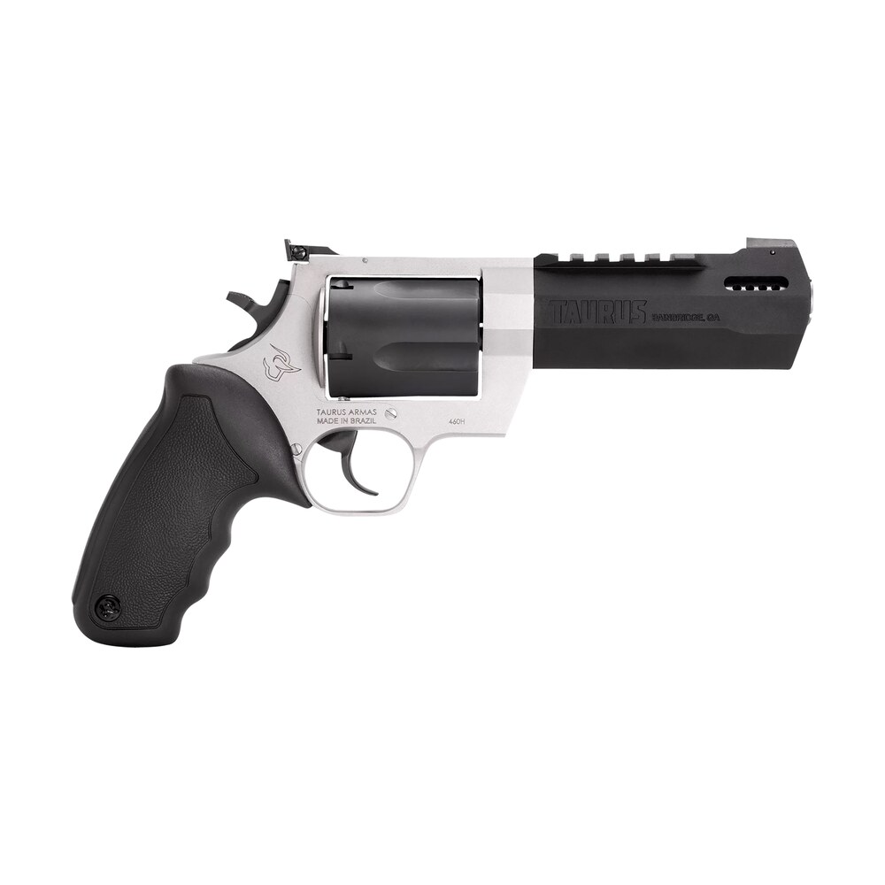 taurus 2460055rh raging hunter 460 s&w mag 5rd 5.12" matte black oxide cylinder & barrel matte stainless steel frame black rubber with integrated cushion insert grip Taurus 2460055RH Raging Hunter 460 S&W Mag 5rd 5.12" Matte Black Oxide Cylinder & Sports South item 131300