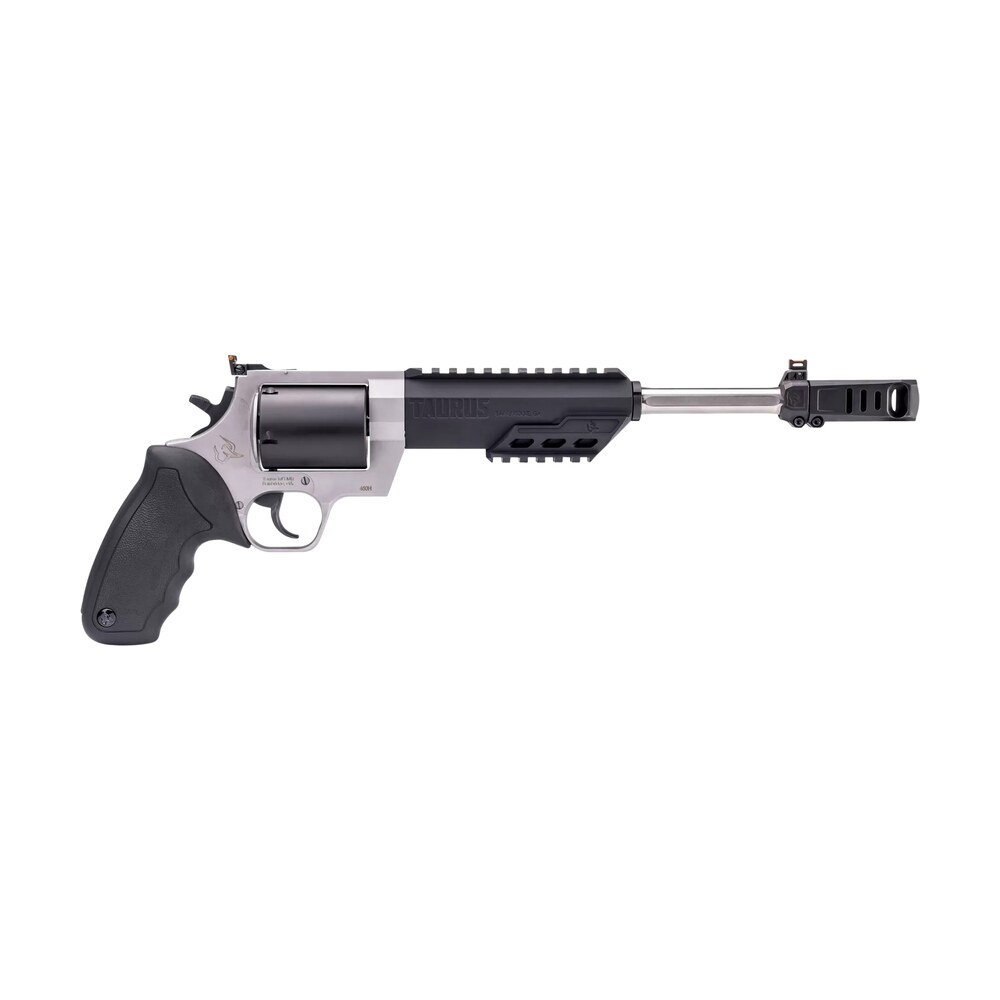 taurus 2460105rh raging hunter 460 s&w mag 5rd 10.50" matte black oxide barrel & cylinder matte stainless steel frame black rubber with integrated cushion insert grip Taurus 2460105RH Raging Hunter 460 S&W Mag 5rd 10.50" Matte Black Oxide Barrel & Sports South item 131306