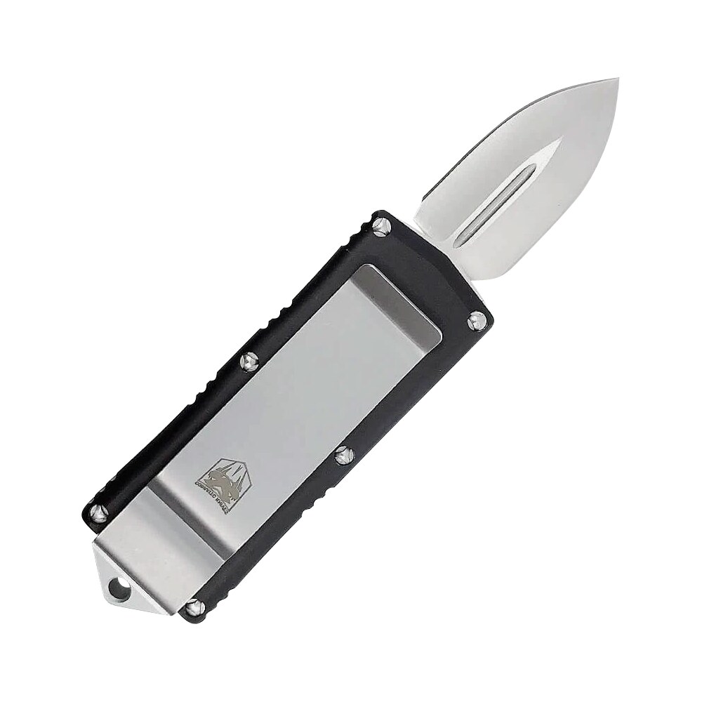 cobratec knives blkotfmc money clip 1.75" otf plain d2 steel blade/black aluminum handle includes pocket clip CobraTec Knives BLKOTFMC Money Clip 1.75" OTF Plain D2 Steel Blade/Black Aluminum Handle Sports South item 131409