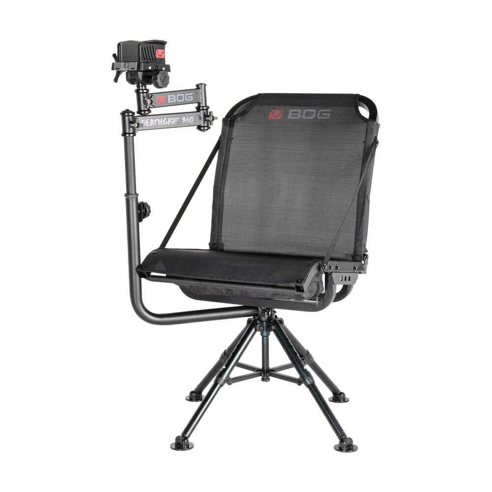 bog pod 1134447 deathgrip 360 shooting rest chair, black aluminum, extendable leg height, 400lbs. weight capacity Bog-Pod 1134447 DeathGrip 360 Shooting Rest Chair, Black Aluminum, Extendable Leg Height, Sports South item 131605