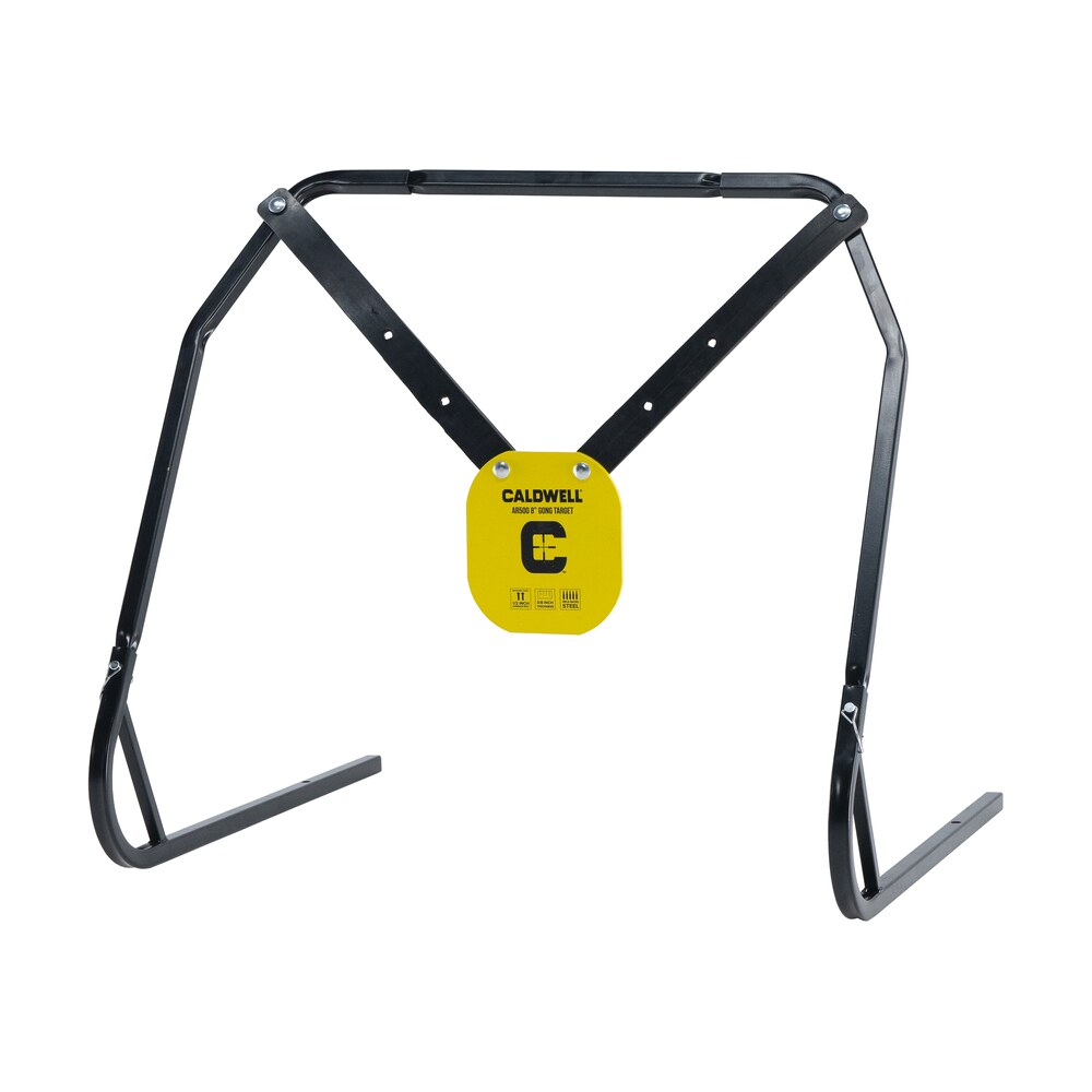 caldwell 1140016 gong & target stand 8" yellow ar500 steel gong hanging includes xl strap hangers Caldwell 1140016 Gong & Target Stand 8" Yellow AR500 Steel Gong Hanging Includes XL Strap Sports South item 131613