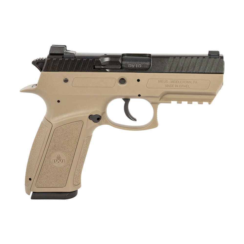 iwi us j941psl9fdii jericho 941 enhanced 9mm luger caliber with 3.80" barrel, 17+1 capacity, flat dark earth finish picatinny rail frame, serrated black steel slide & polymer grip IWI US J941PSL9FDII Jericho 941 Enhanced 9mm Luger Caliber Sports South item 131683