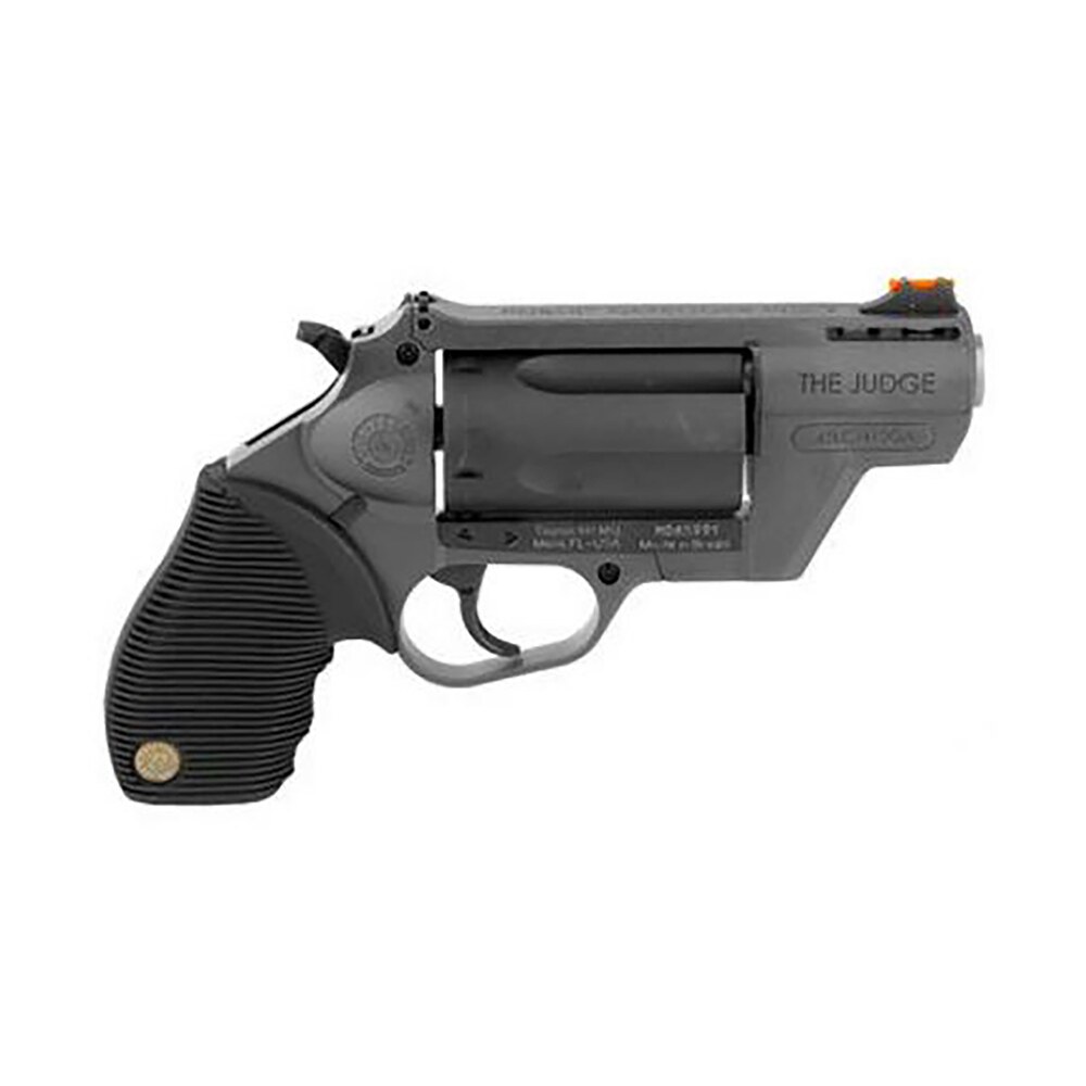 taurus 2441021gry judge public defender 45 colt (lc) caliber or 2.50" 410 gauge 5 shot 2.50" gray finish barrel, matte black oxide finish cylinder, gray finish polymer frame & black ribber grip Taurus 2441021GRY Judge Public Defender 45 Colt (LC) Caliber or 2.50" 410 Gauge 5 Shot 2.50" Sports South item 131989