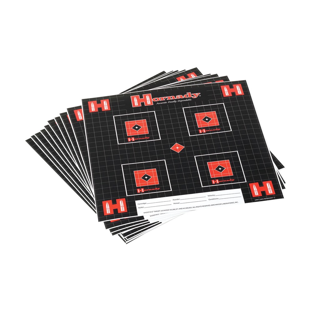 hornady 9963 lock n load target grid hanging paper black red white 10 pack Hornady 9963 Lock-N-Load Target Grid Hanging Paper Black Red White 10 Pack Sports South item 132157