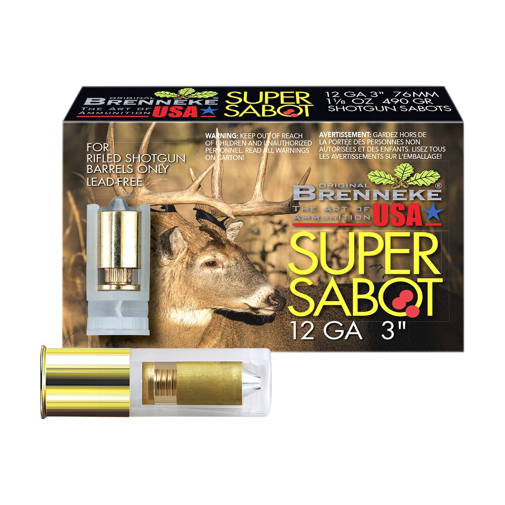 brenneke sl123sus supersabot 12gauge 3" 1 1/8oz sabot slug shot 5 per box/50 case Brenneke SL123SUS SuperSabot 12Gauge 3" 1 1/8oz Sabot Slug Shot 5 Per Box/50 Case Sports South item 132274